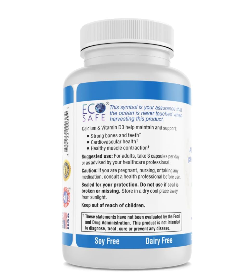 Coral White Coral Calcium 900mg supplement bottle back view