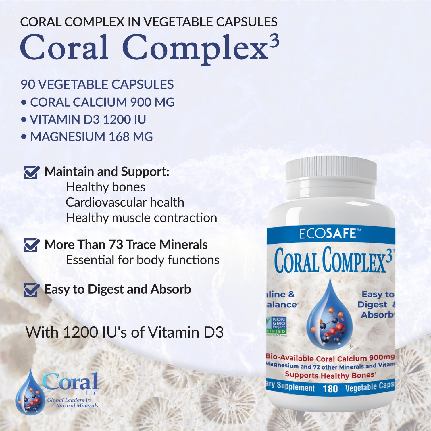 Coral White Coral Calcium supplement capsules close-up