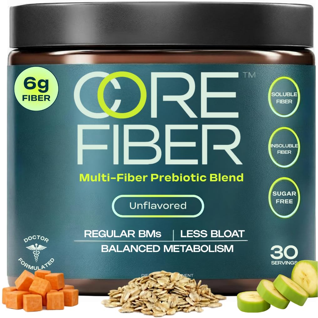 Core Fiber Daily Prebiotic Fiber Supplement Powder 80g front view