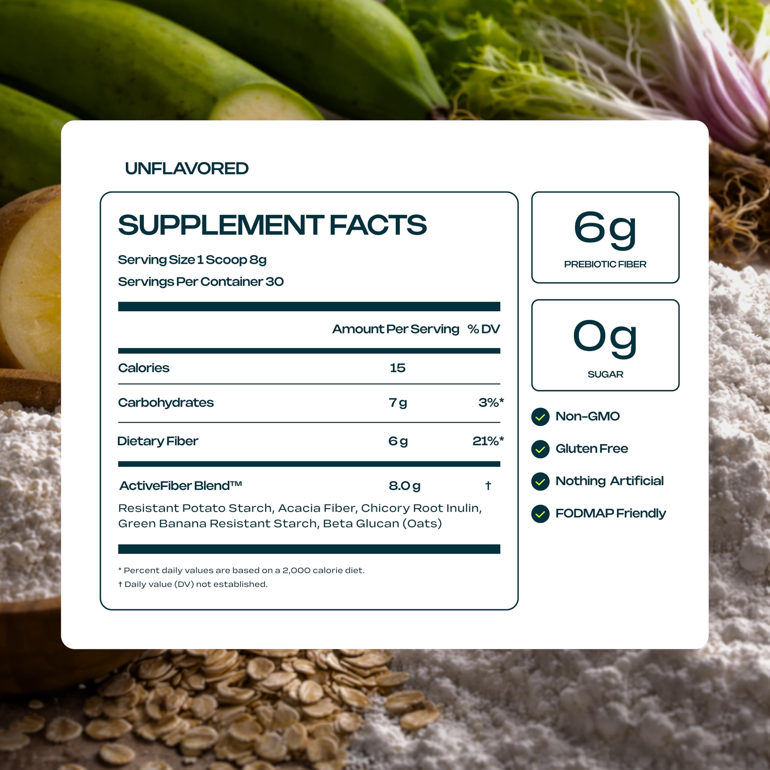 Core Fiber Daily Prebiotic Fiber Supplement Powder mixed in water