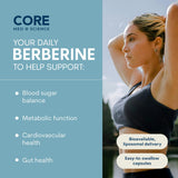 Core Med Science Berberine & Alpha Lipoic Acid supplement capsules close-up