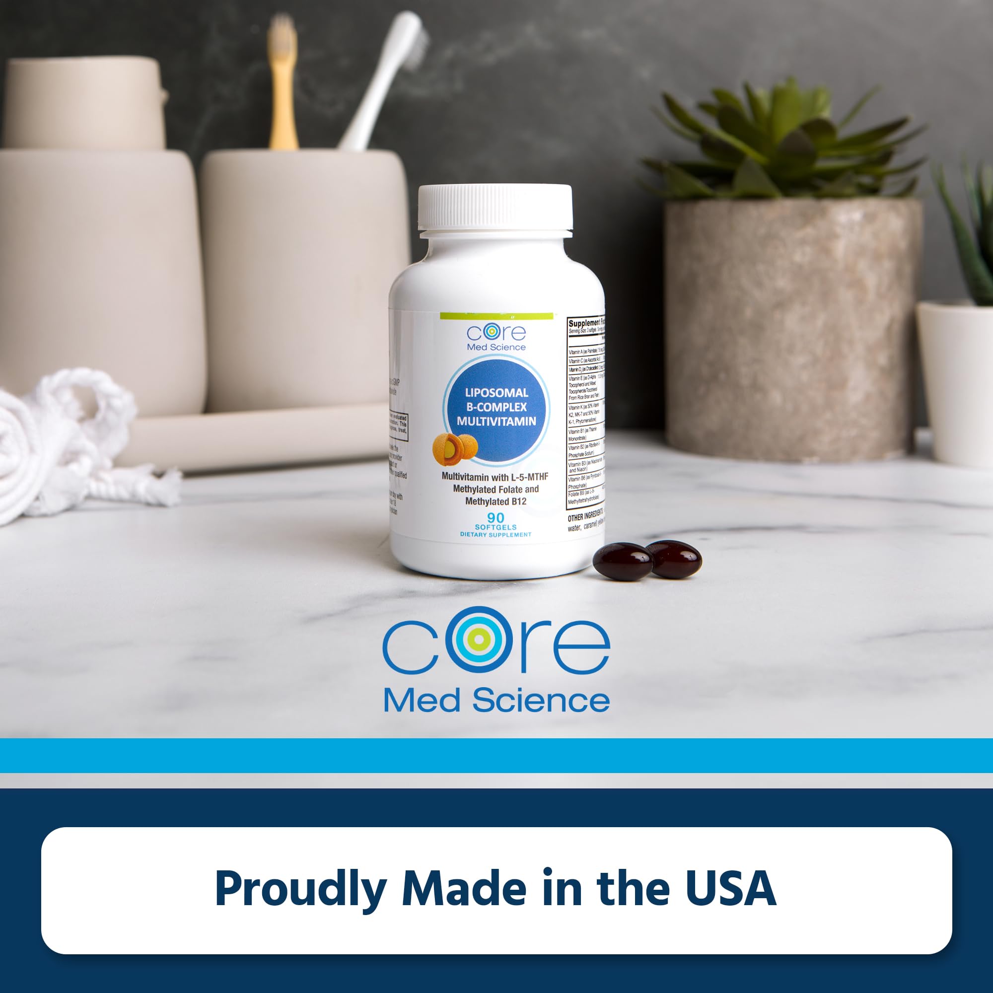 Core Med Science Liposomal Active B-Complex Multivitamin packaging details