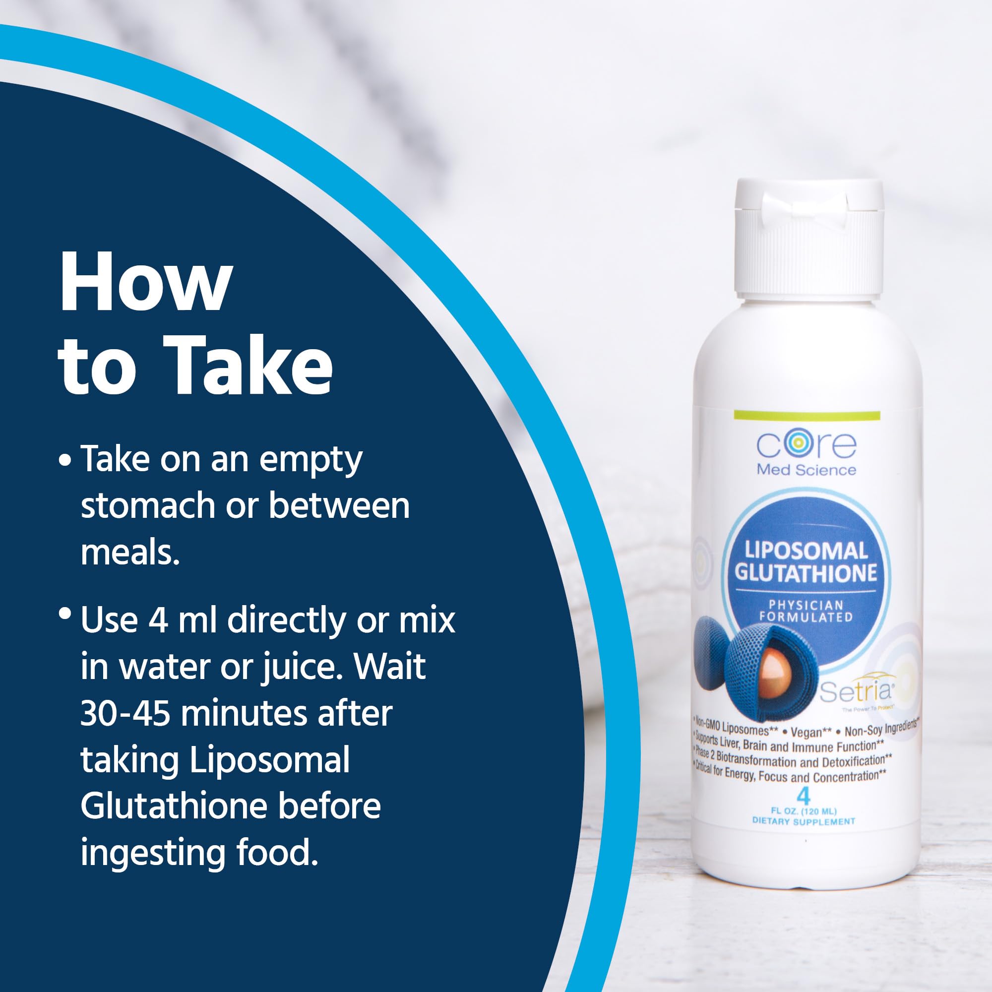 Core Med Science Liposomal Glutathione ingredients list on packaging