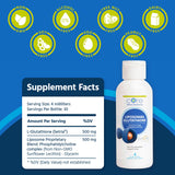 Core Med Science Liposomal Glutathione supplement side view showing dosage