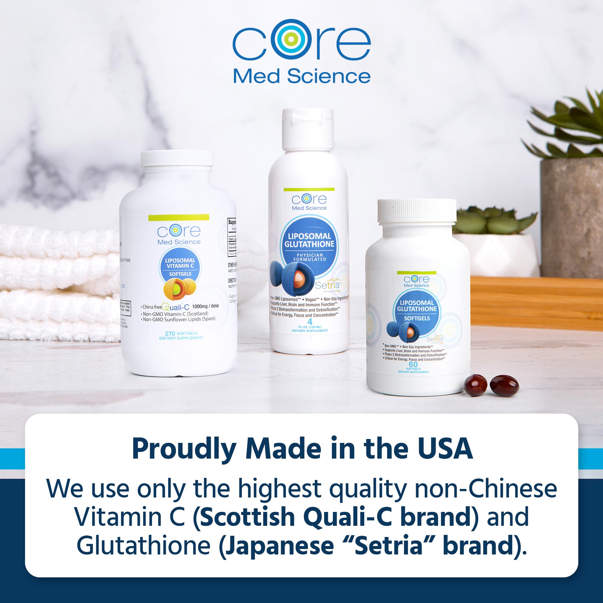 Core Med Science Liposomal Glutathione supplement with measuring spoon