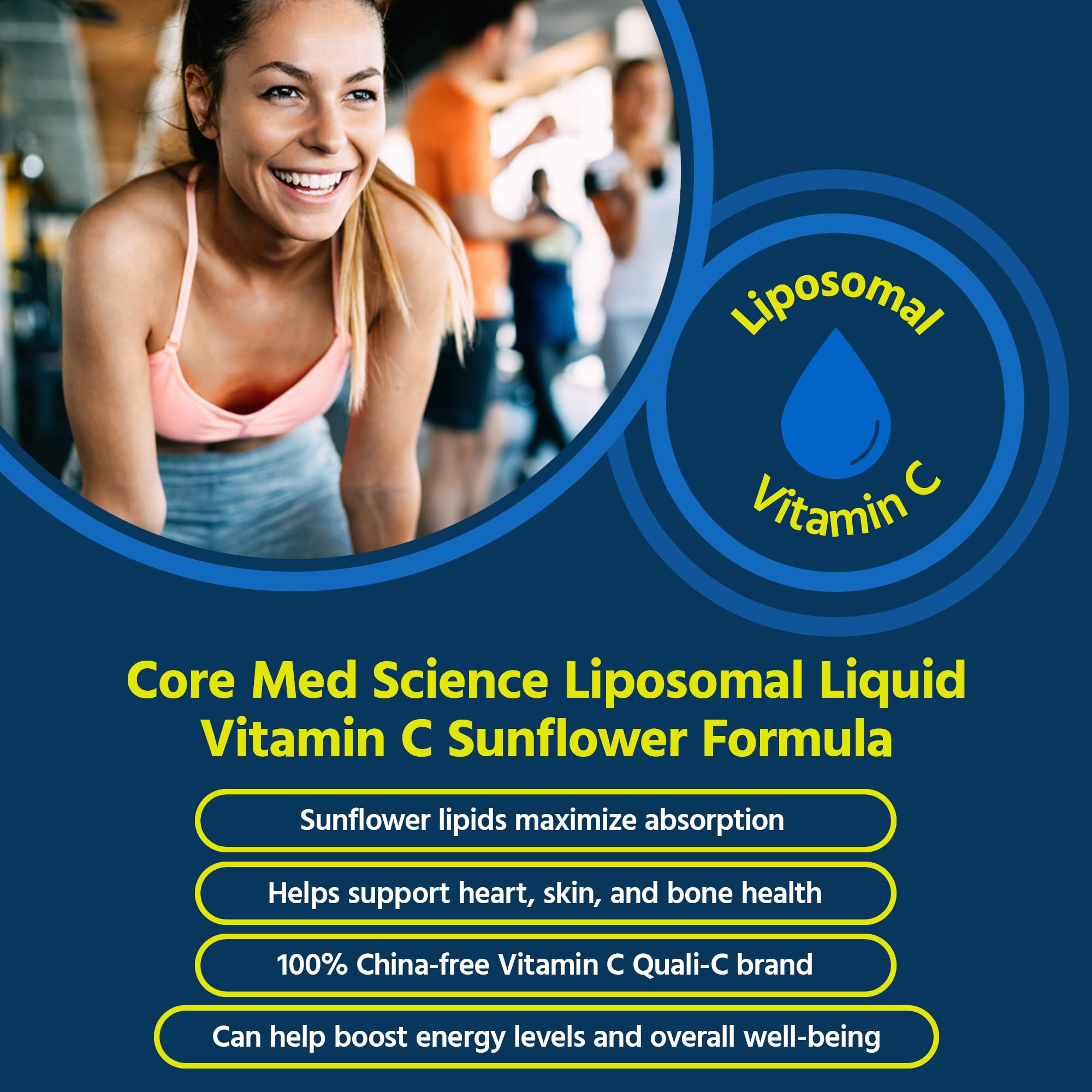 Core Med Science Liposomal Liquid Vitamin C bottle side view