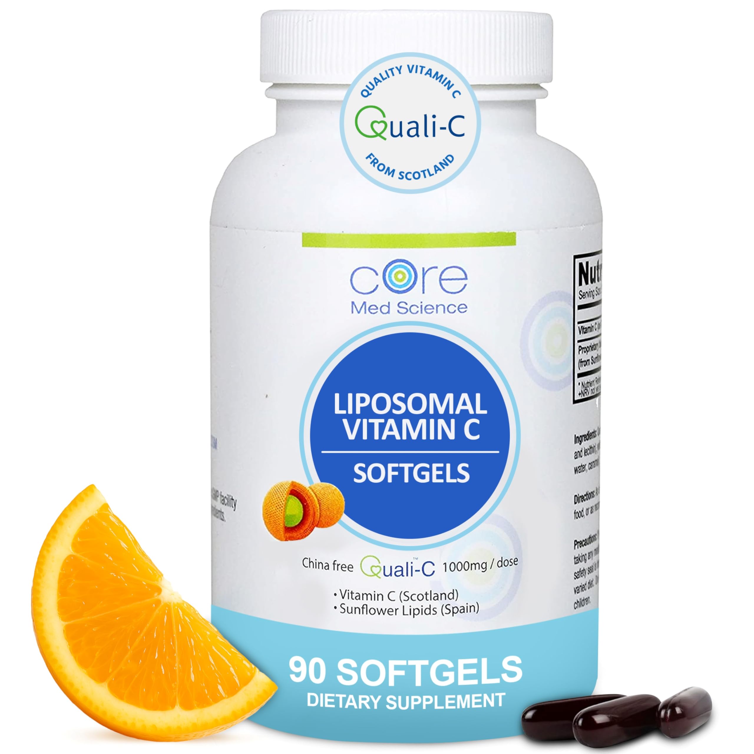 Core Med Science Liposomal Vitamin C 1000 mg softgels front view