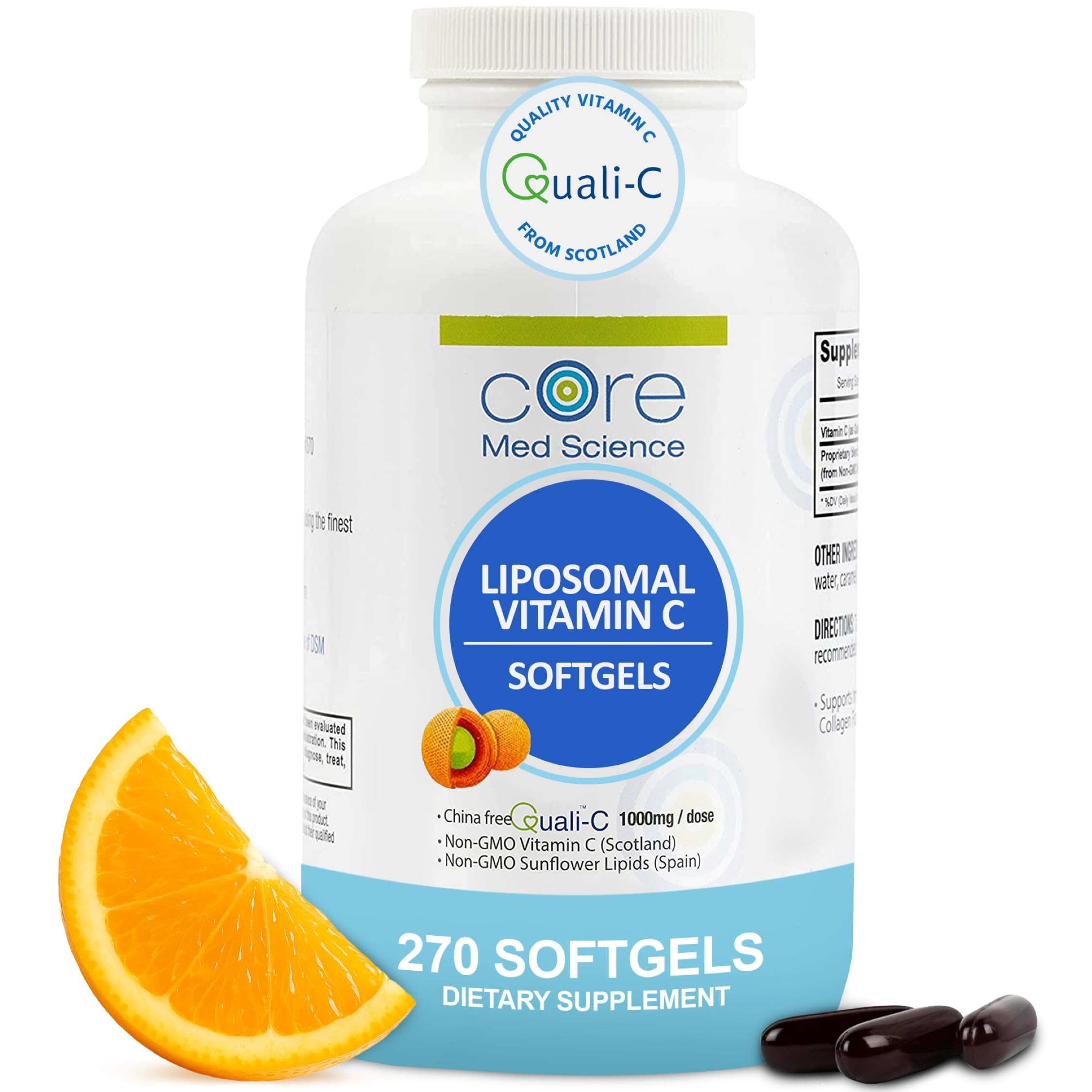 Core Med Science Liposomal Vitamin C Softgels bottle front view