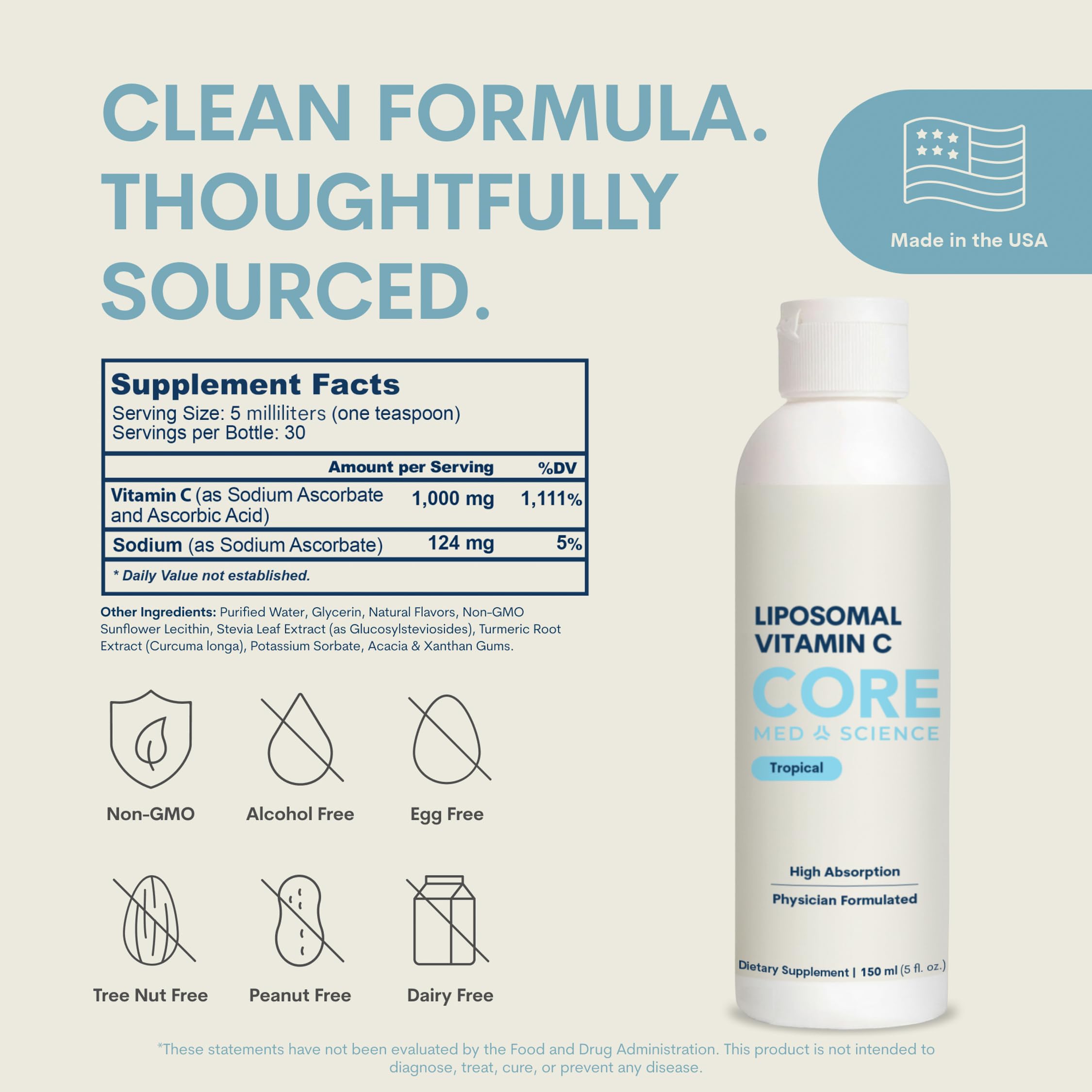 Core Med Science Liposomal Vitamin C tropical flavour liquid
