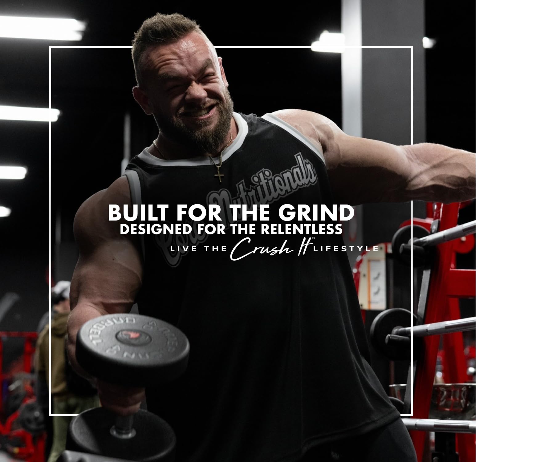 Core Nutritionals Creatine Monohydrate 400g lifestyle scene with gym equipment