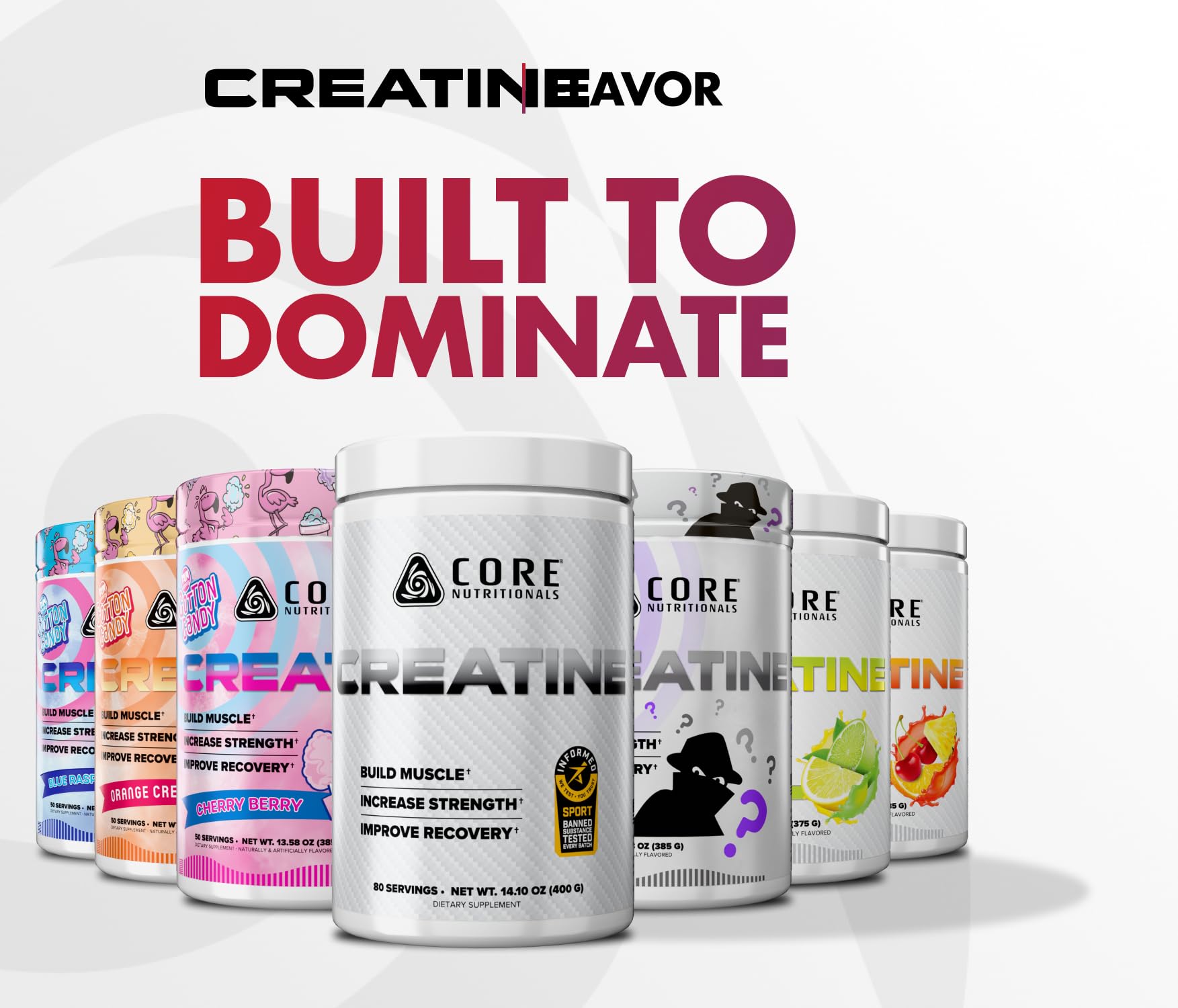 Core Nutritionals Creatine Monohydrate 400g packaging with scoop