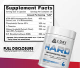 Core Nutritionals HARD supplement bottle side view
