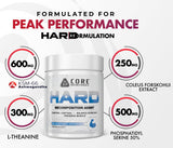 Core Nutritionals HARD supplement packaging with dosage information
