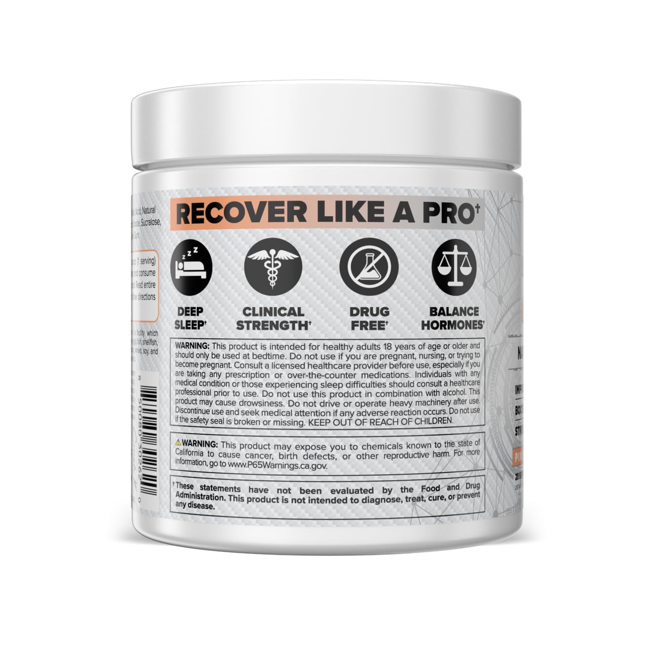 Core Nutritionals ZZZ Sleep Aid Pineapple Peach powder in a glass