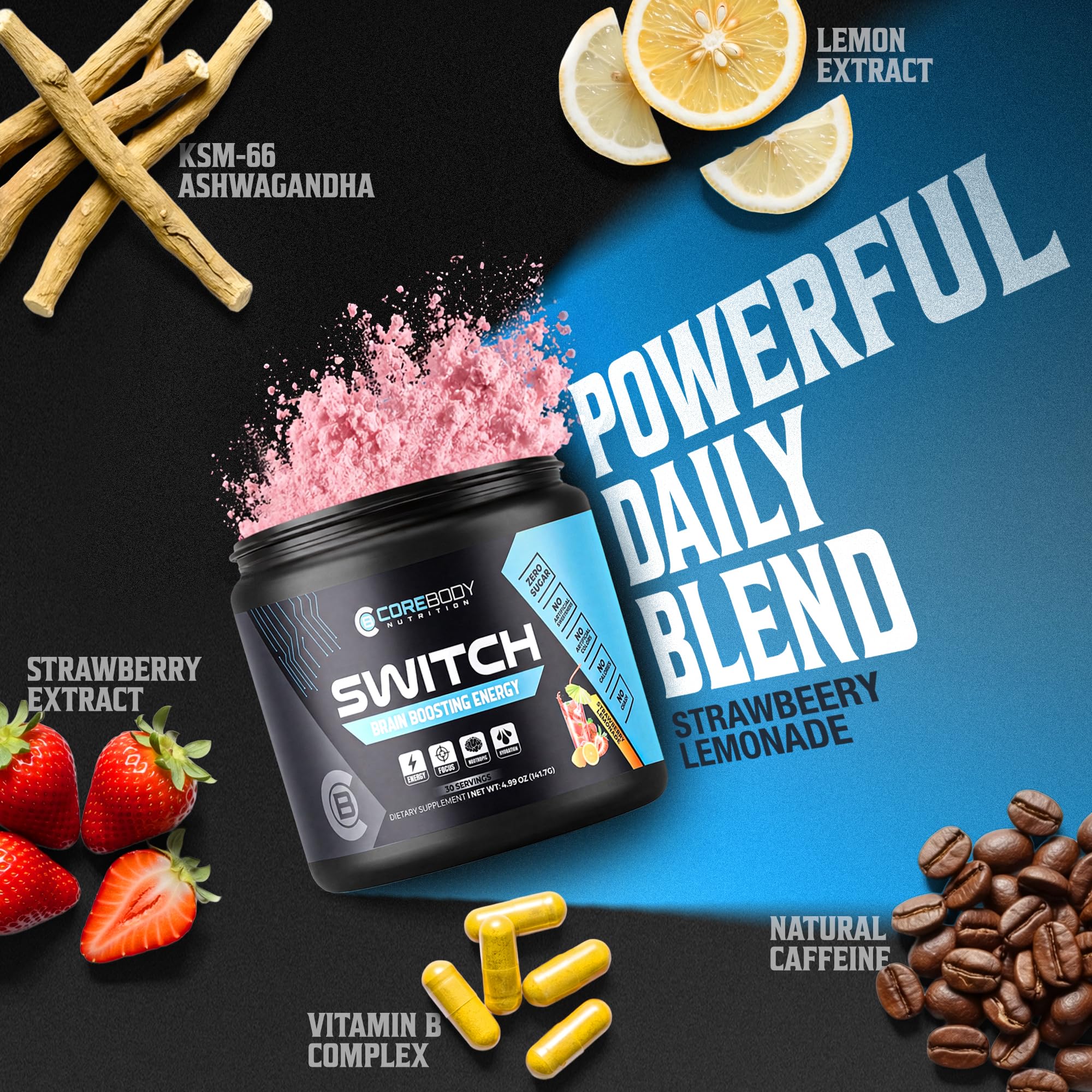 CoreBody Nutrition Switch Nootropic Powder packaging
