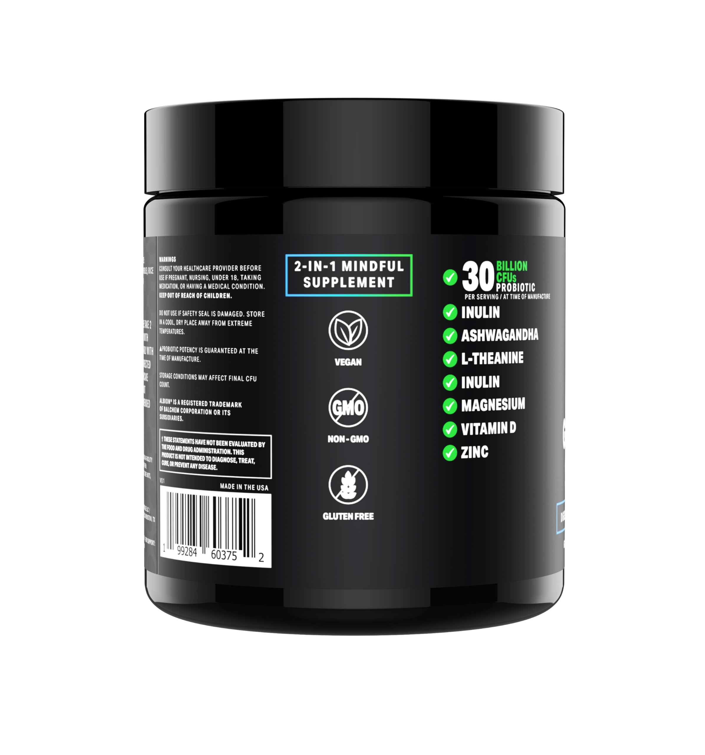 COREHEALTH Probiotic + Nootropic Blend 30 Billion CFU side view