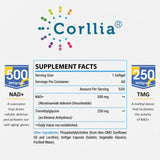 Corllia Liposomal NAD+ 500mg softgel capsule close-up