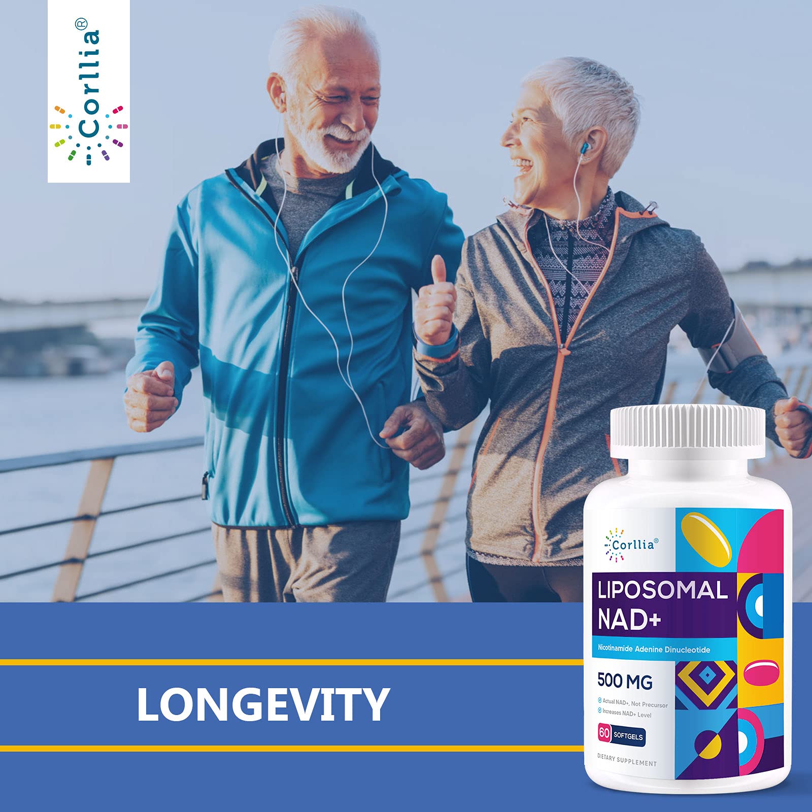 Corllia Liposomal NAD+ 500mg supplement back view