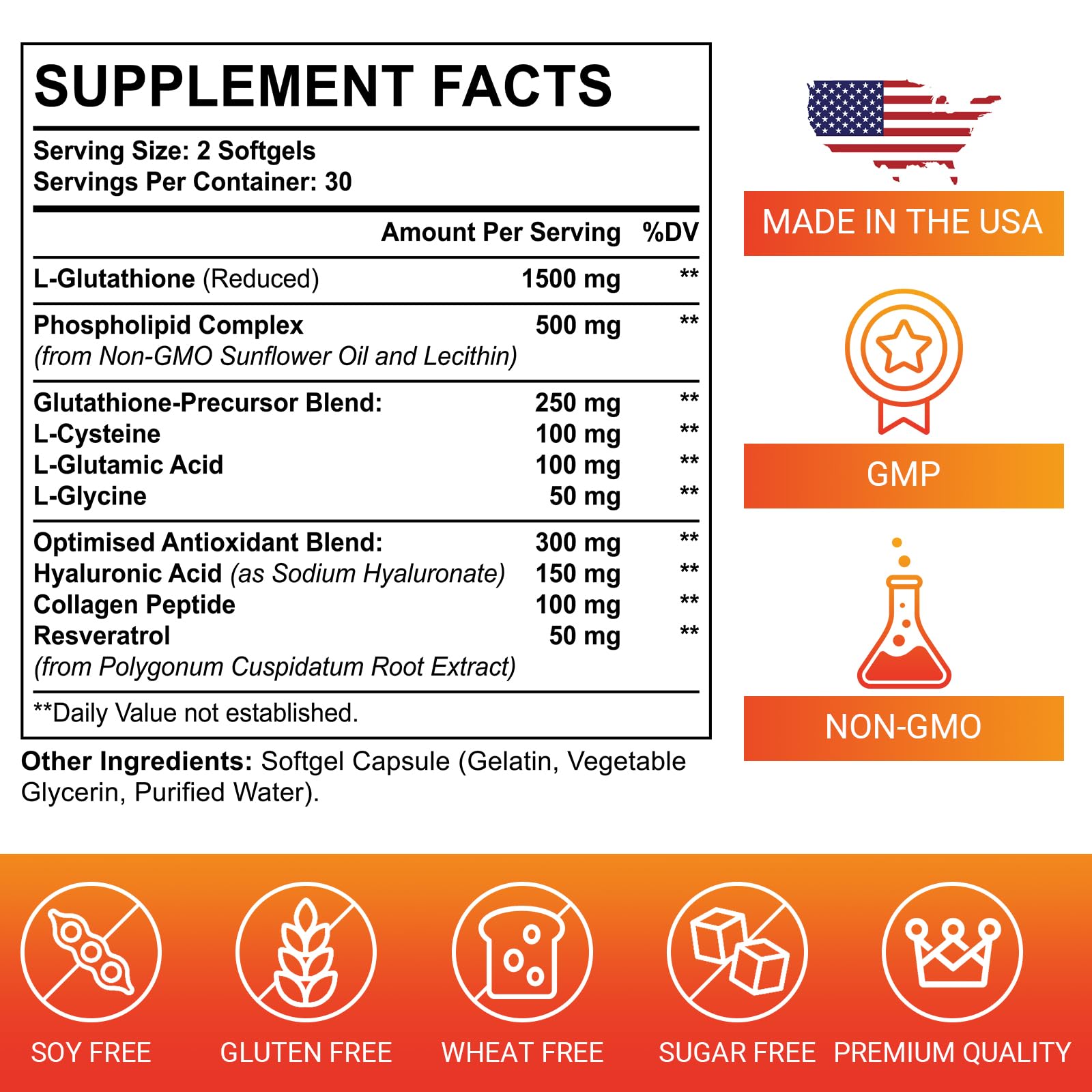 CORPORALIGHT Liposomal Glutathione Supplement 240g side view
