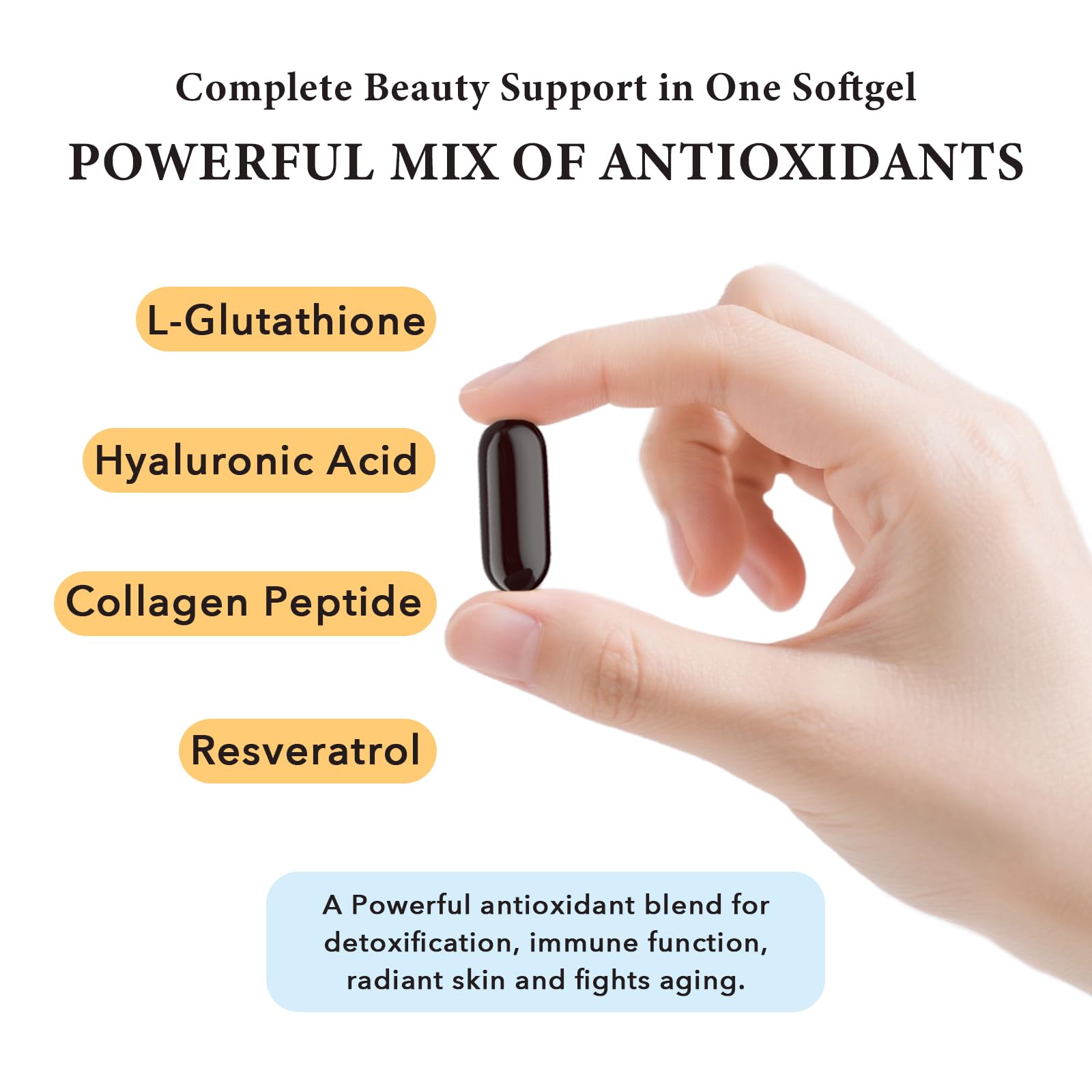 CORPORALIGHT Liposomal Glutathione Supplement side view showing dosage