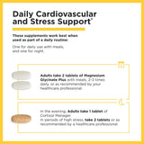 Cortisol Manager and Magnesium Glycinate Plus on a wooden table