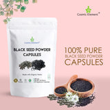 Cosmic Element Black Seed Oil Capsules side view showing capsule details