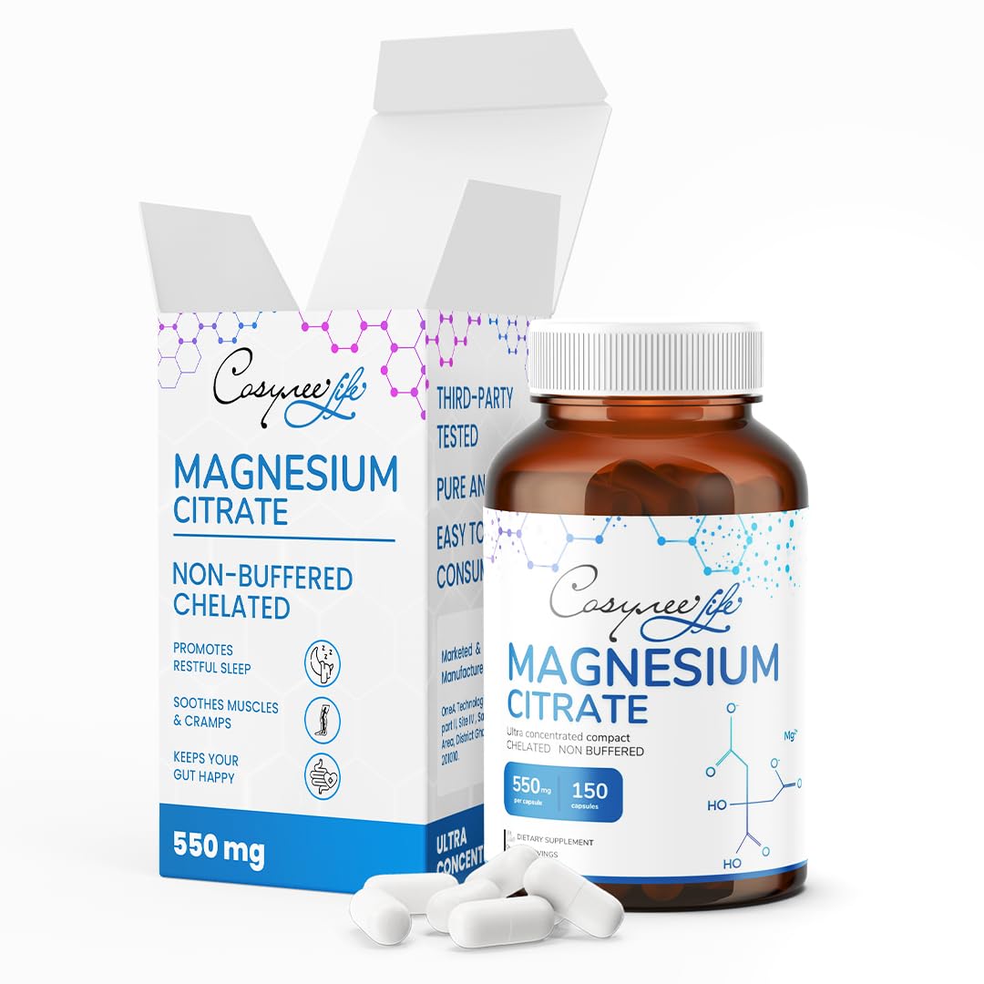 cosynee Magnesium Citrate 550mg 180 Capsules front view