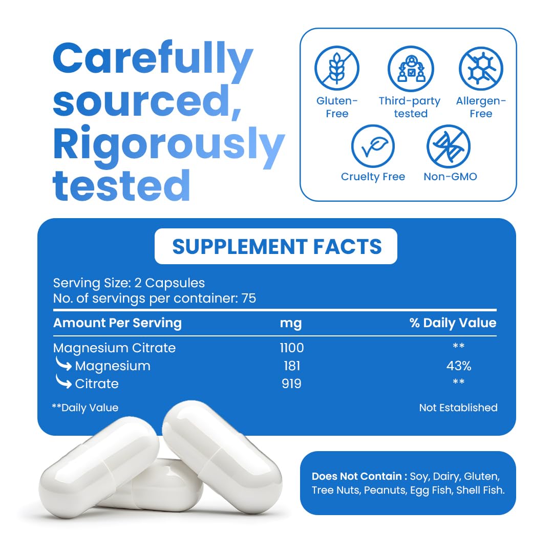 cosynee Magnesium Citrate 550mg 180 Capsules in packaging