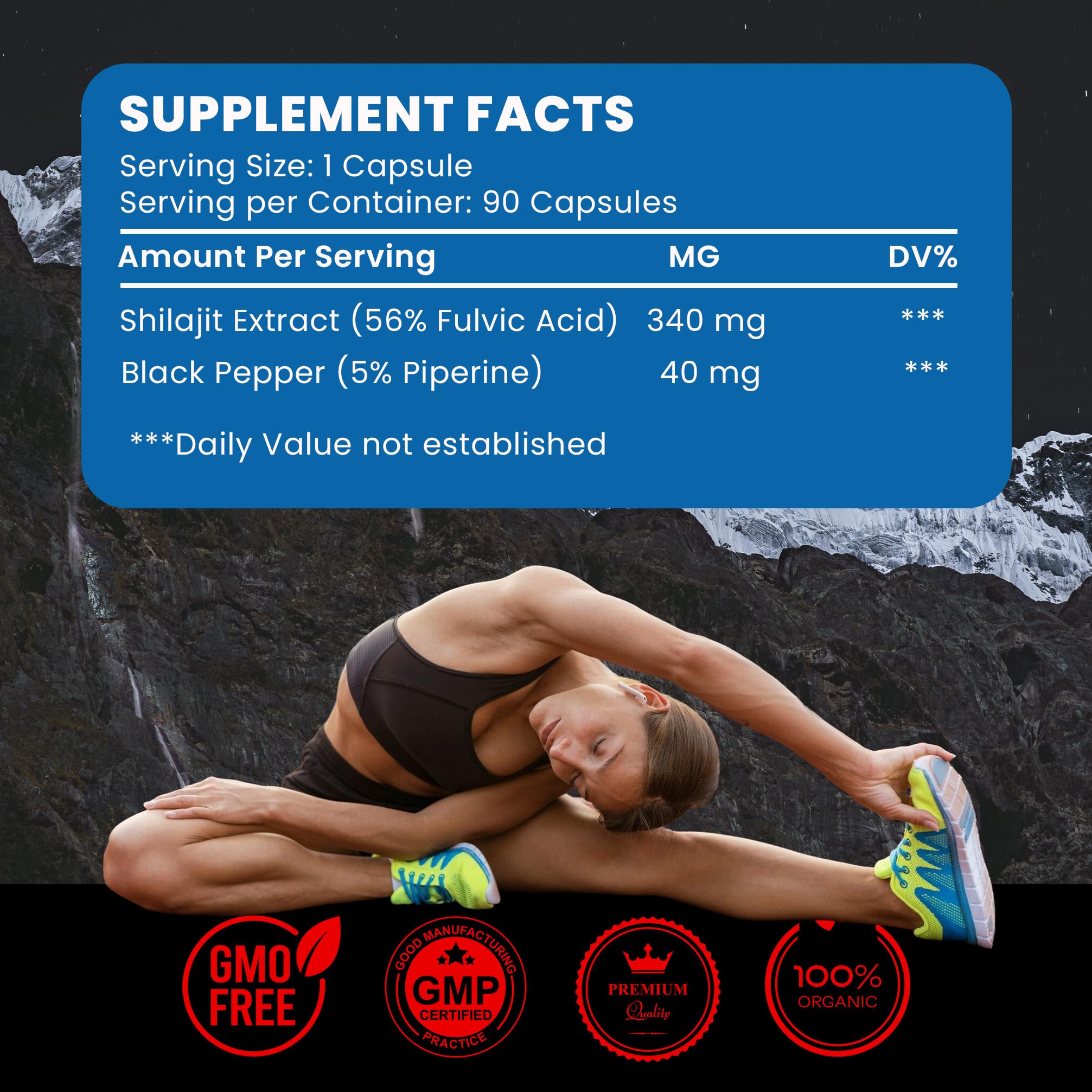 cosynee Shilajit & Fulvic Acid supplement side view