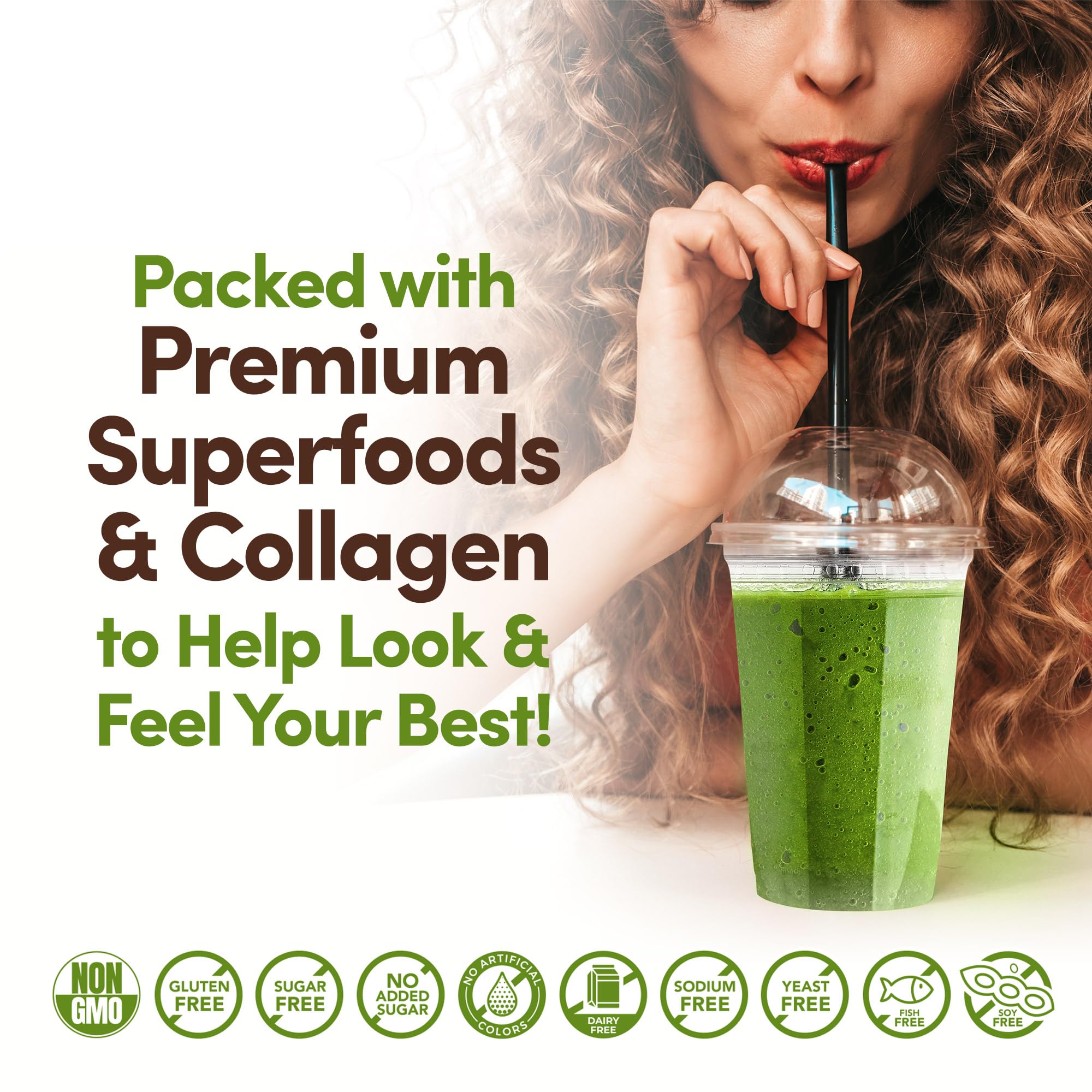 Country Farms Collagen + Greens mixed in a smoothie
