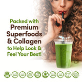 Country Farms Collagen + Greens mixed in a smoothie