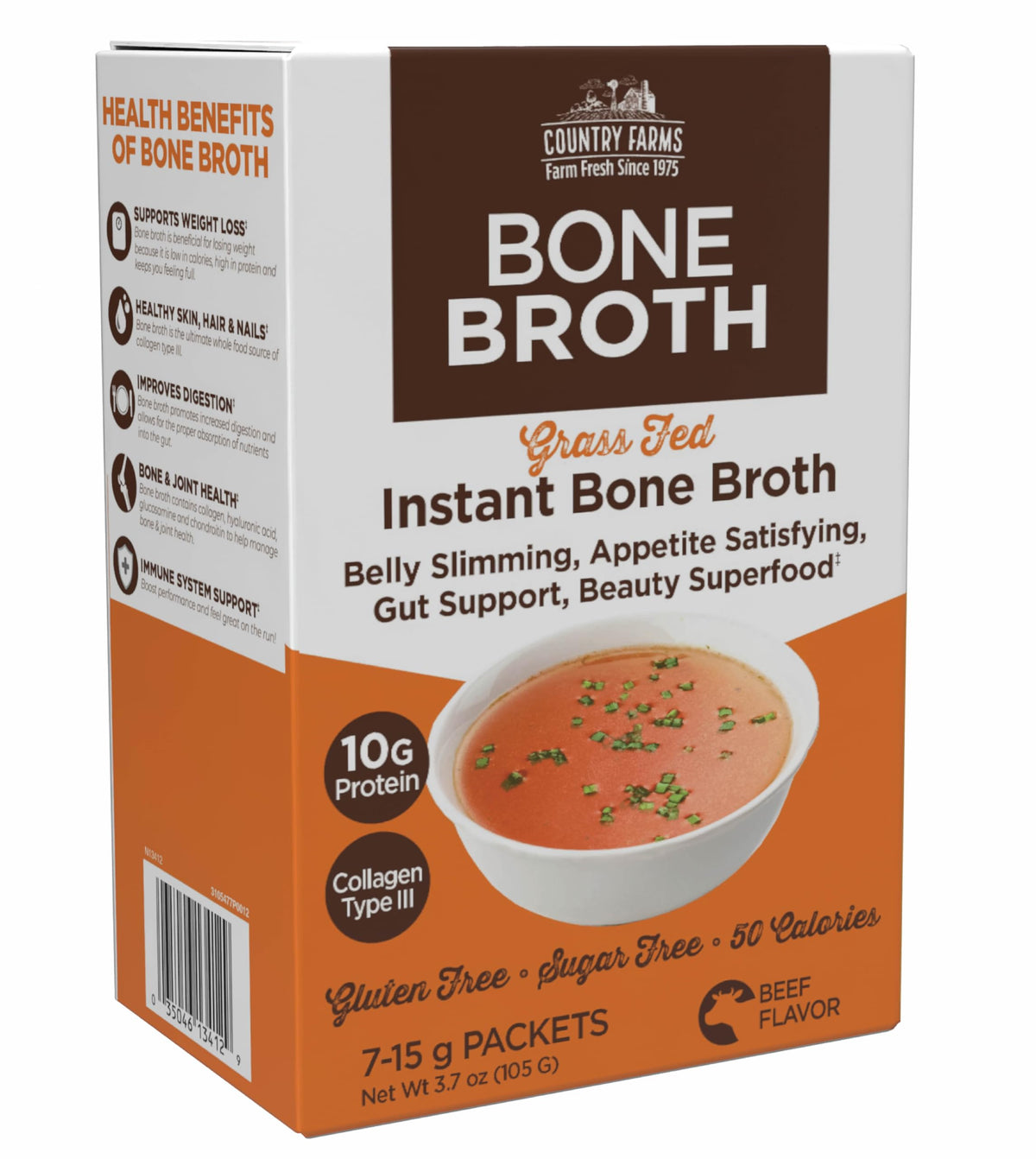 Country Farms Skinny Broth 7 Day Plan Beef Flavor front view packaging