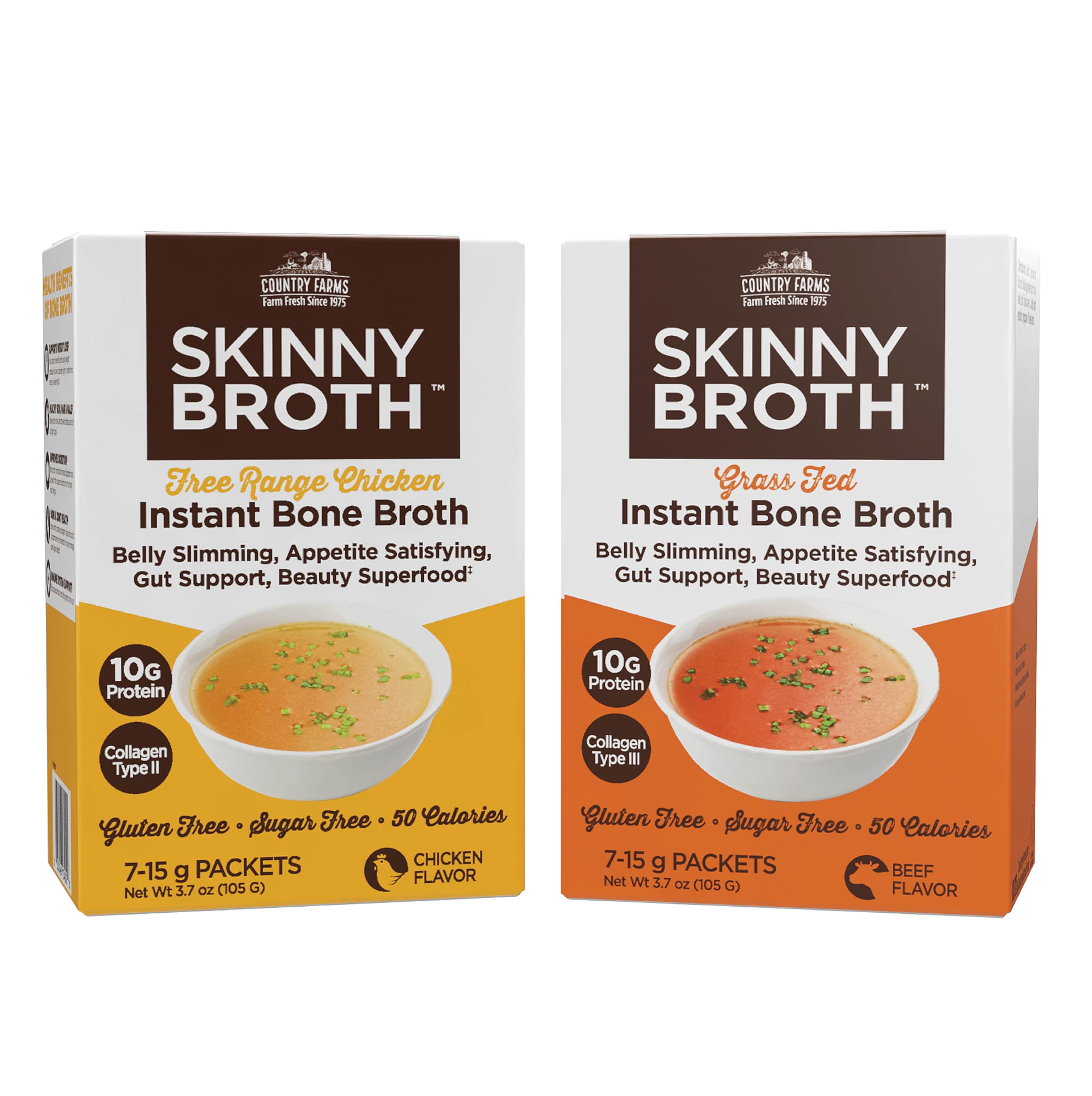 Country Farms Skinny Broth 7 Day Plan Chicken and Beef Flavor packaging front view