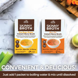 Country Farms Skinny Broth 7 Day Plan Chicken and Beef Flavor with ingredients on a kitchen countertop