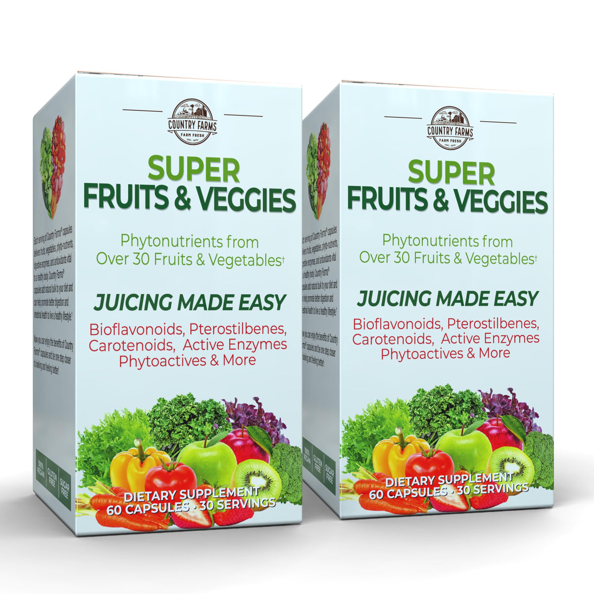 Country Farms Super Fruits and Veggies Capsules bottle front view