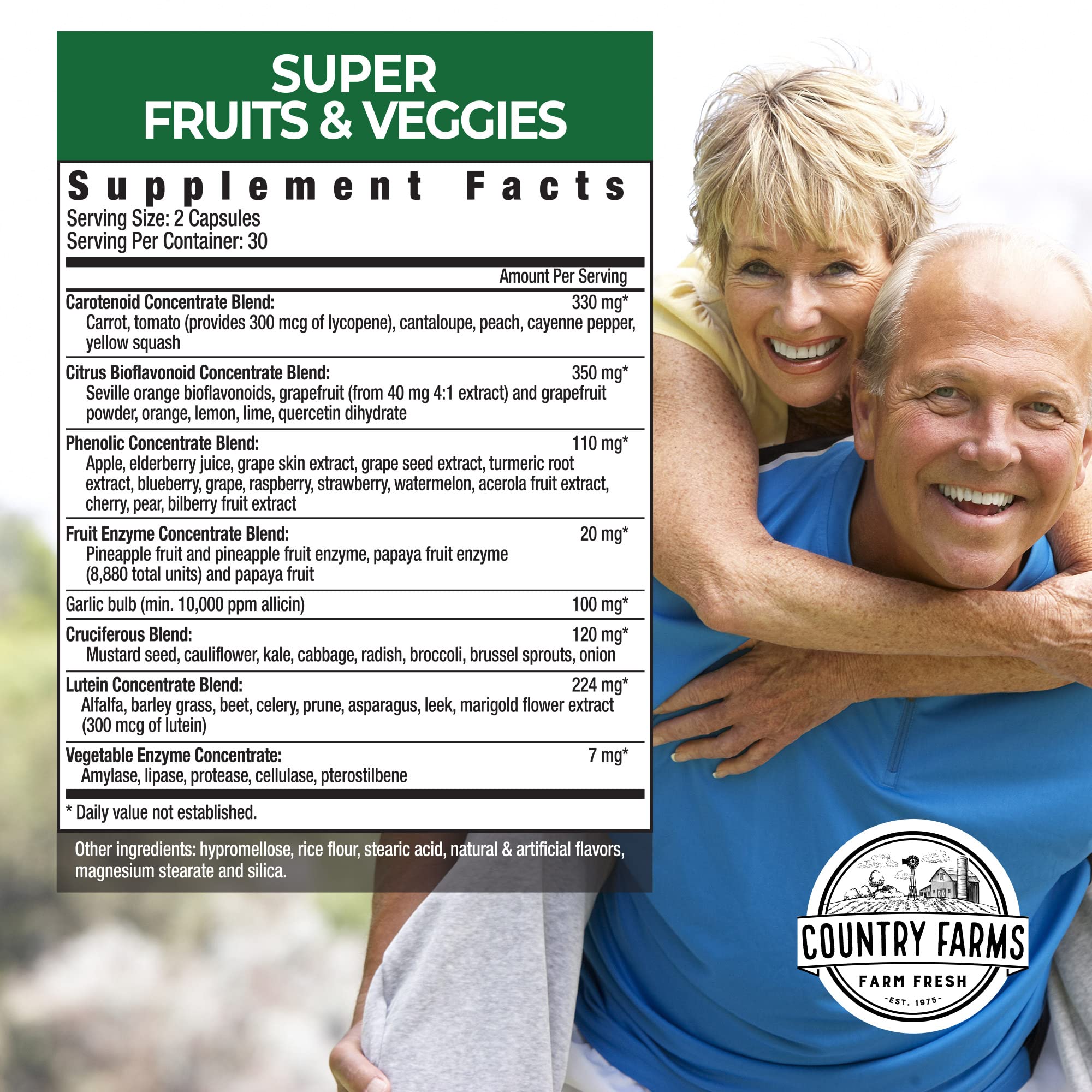 Country Farms Super Fruits and Veggies Capsules side view