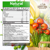 Country Farms Super Greens 900g powder in a scoop