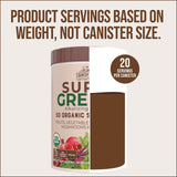 Country Farms Super Greens Chocolate Drink Mix on kitchen counter