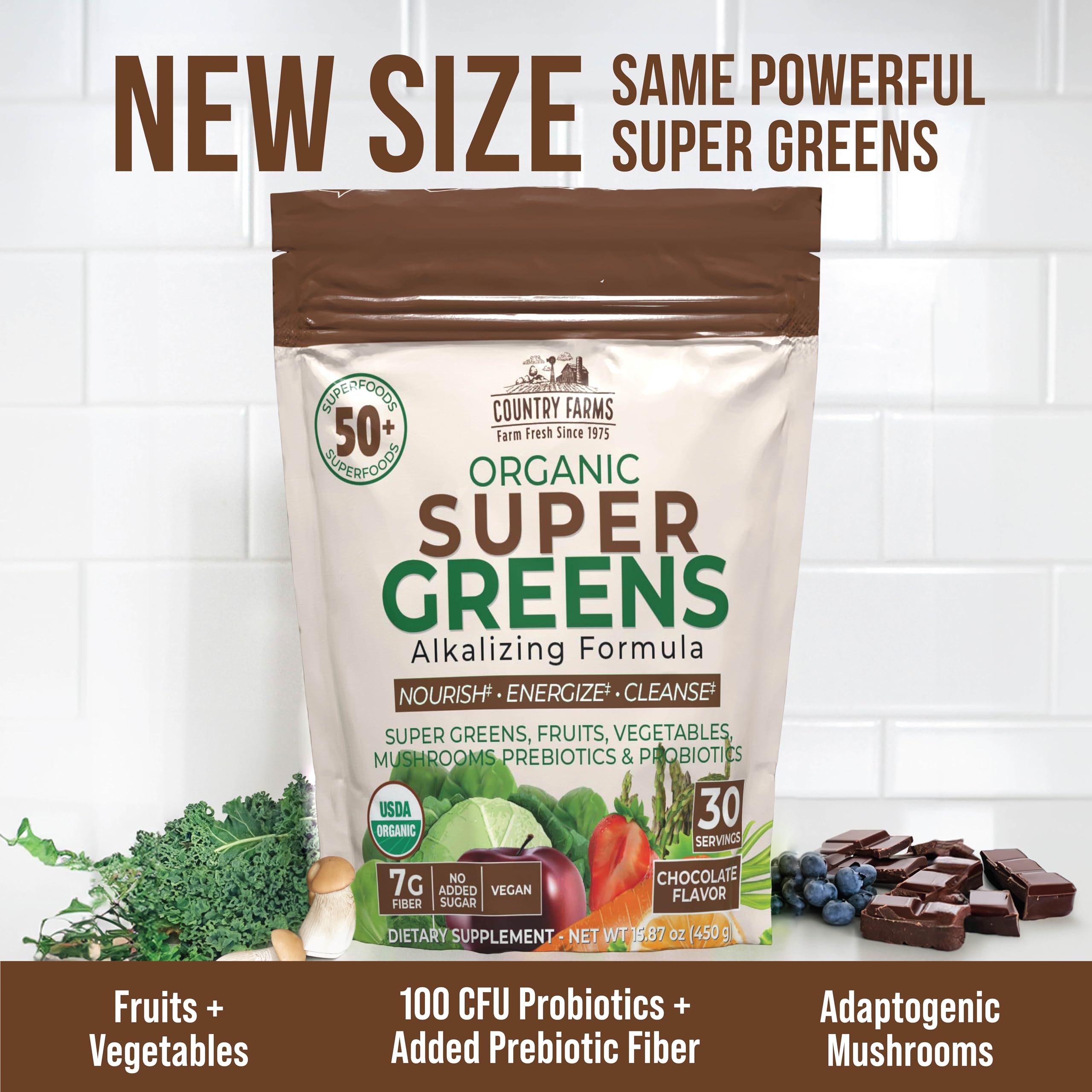 Country Farms Super Greens Chocolate ingredients list