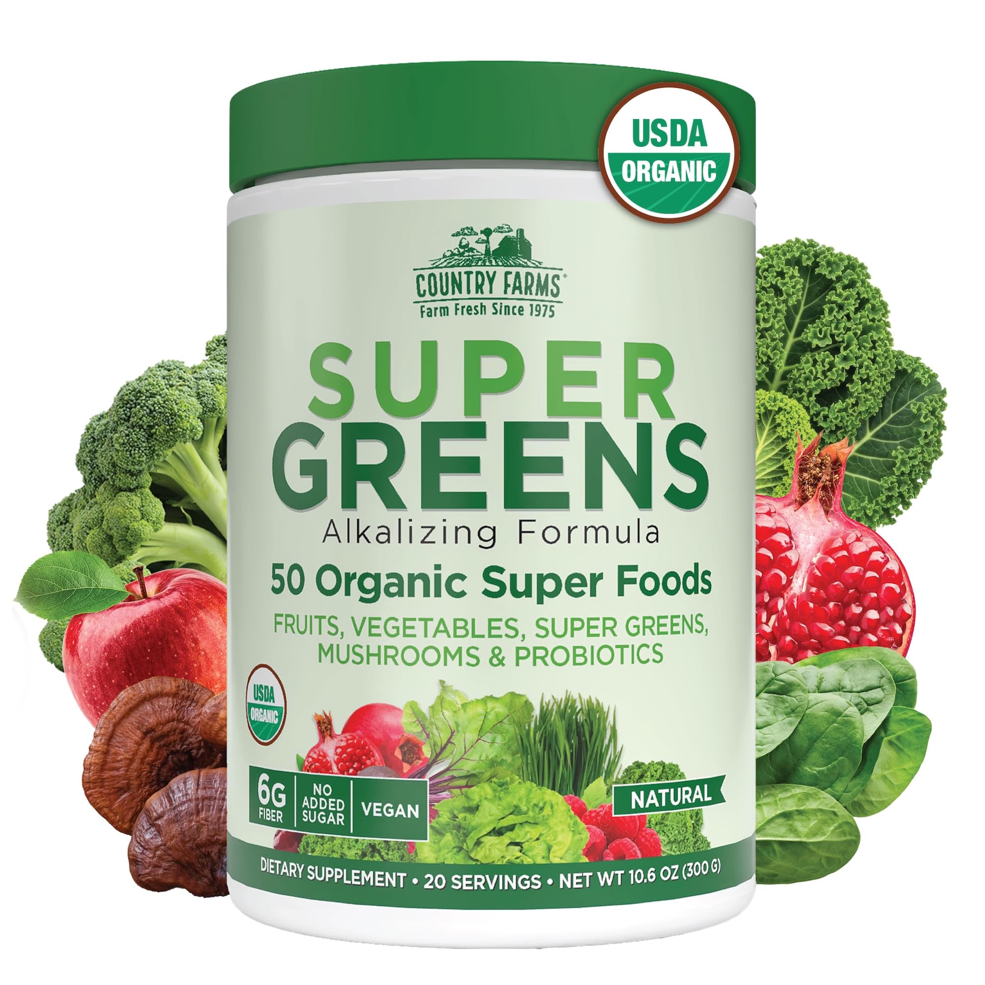 Country Farms Super Greens Drink Mix 301g front view