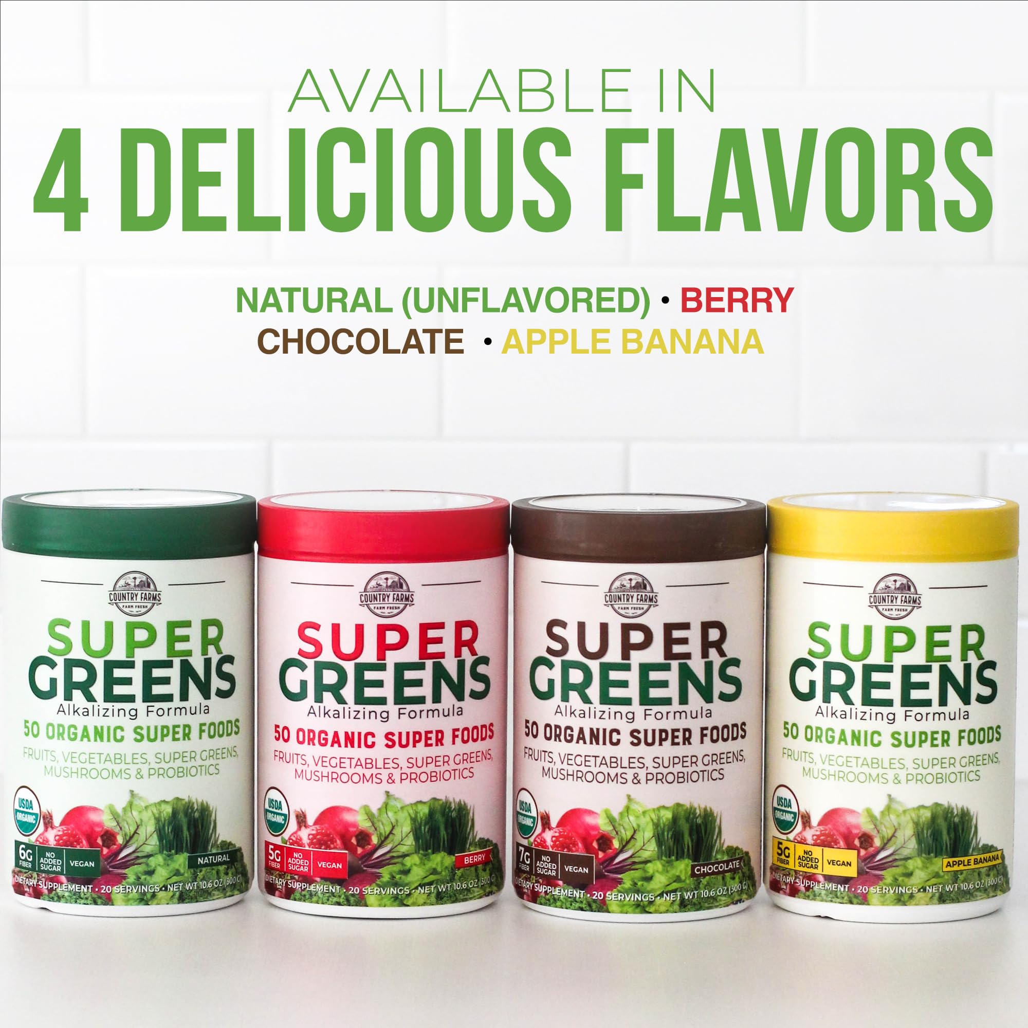Country Farms Super Greens Drink Mix berry flavour