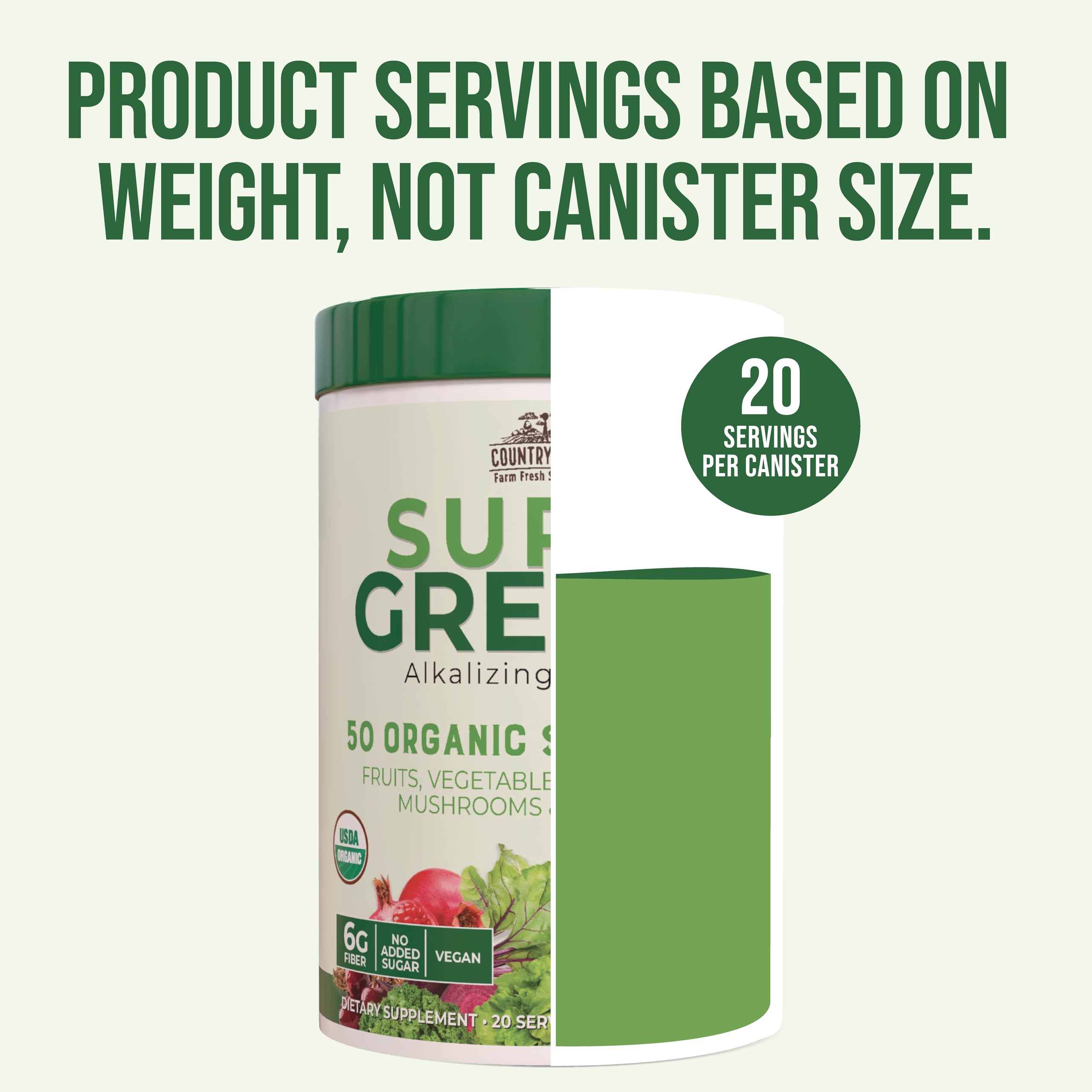 Country Farms Super Greens Drink Mix serving suggestion