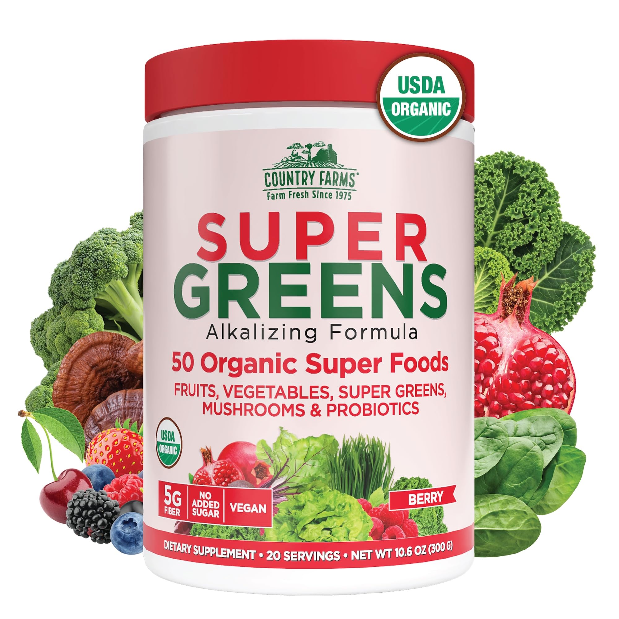 Country Farms Super Greens Organic Drink Mix front view 300g