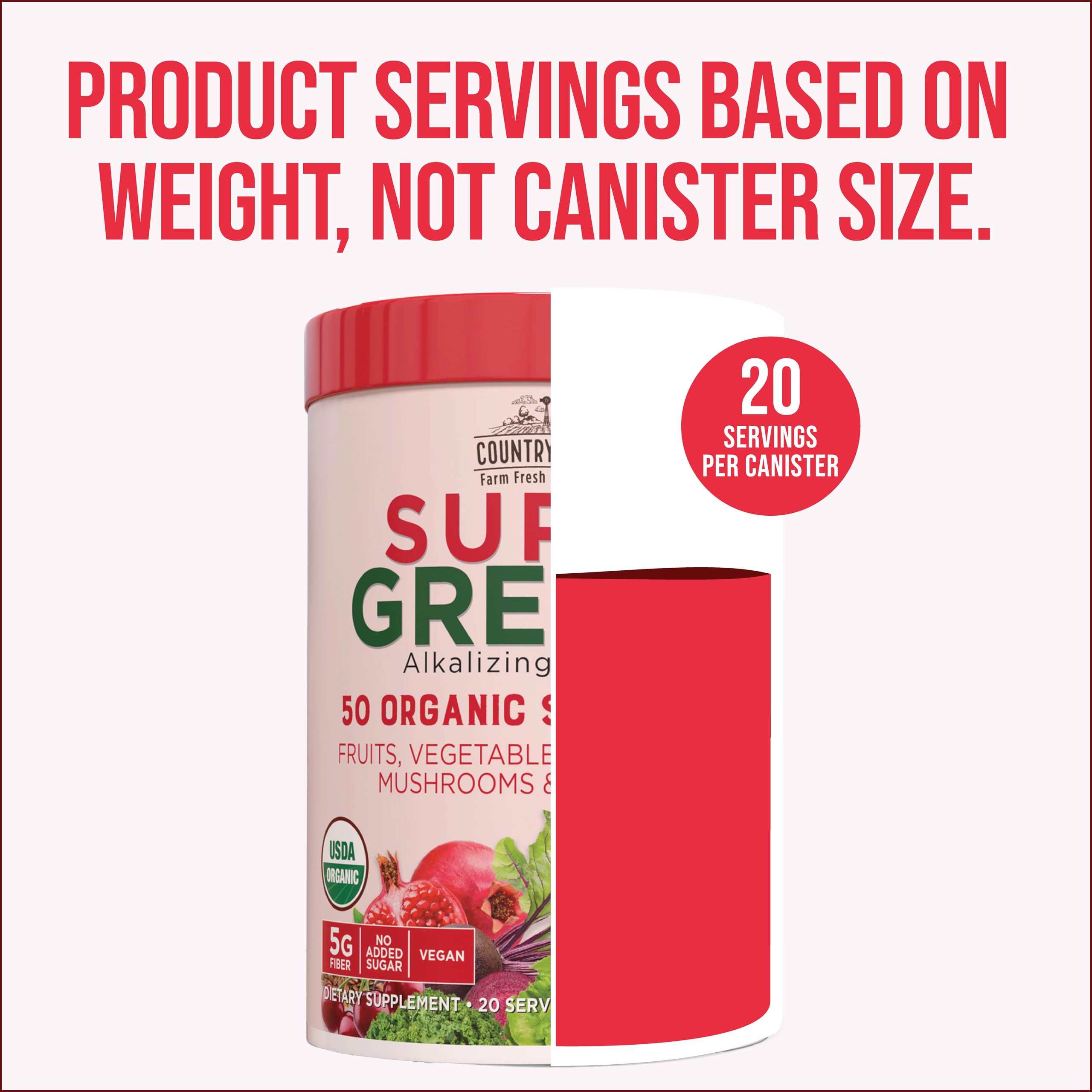Country Farms Super Greens Organic Drink Mix nutritional information