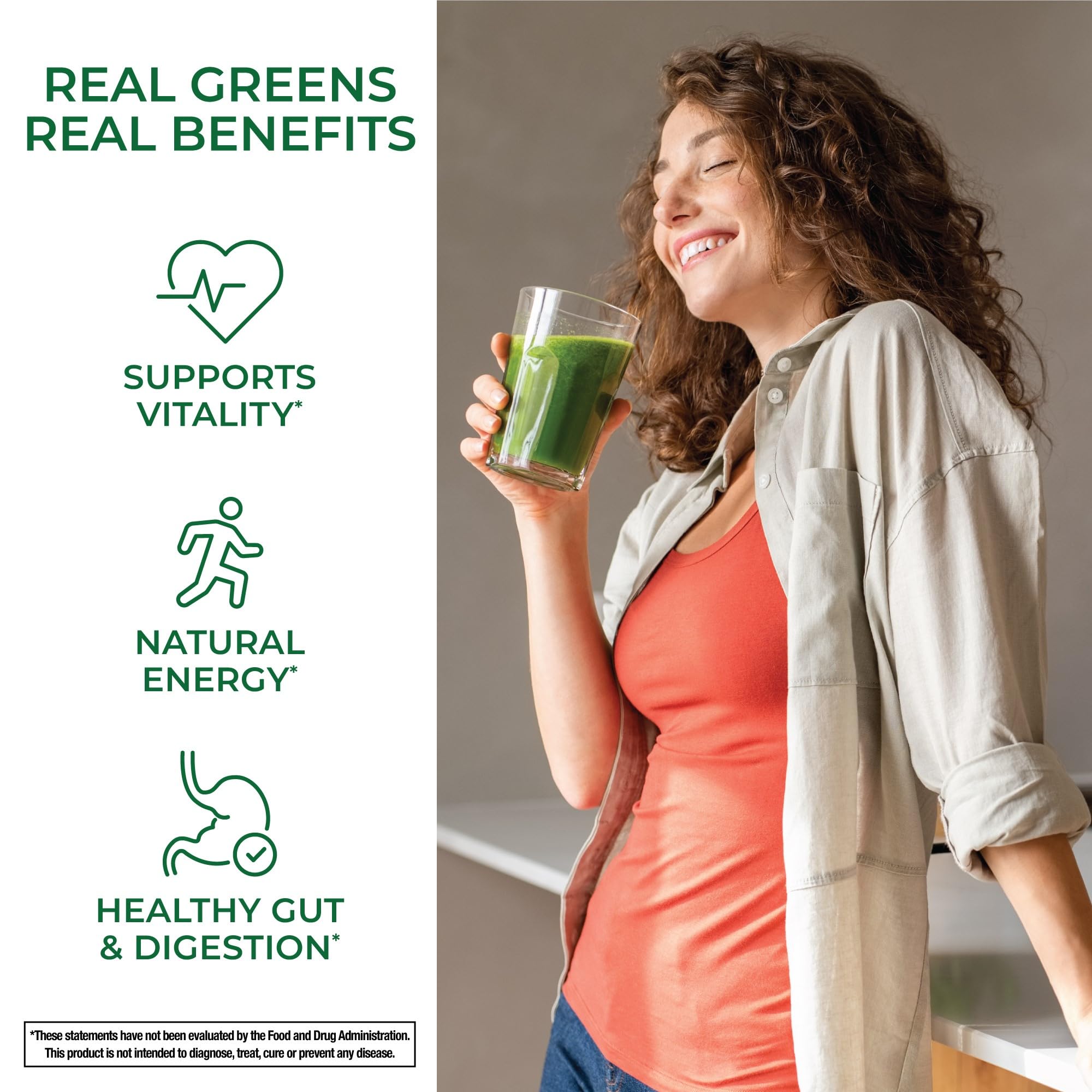 Country Farms Super Greens Organic Drink Mix scoop with powder
