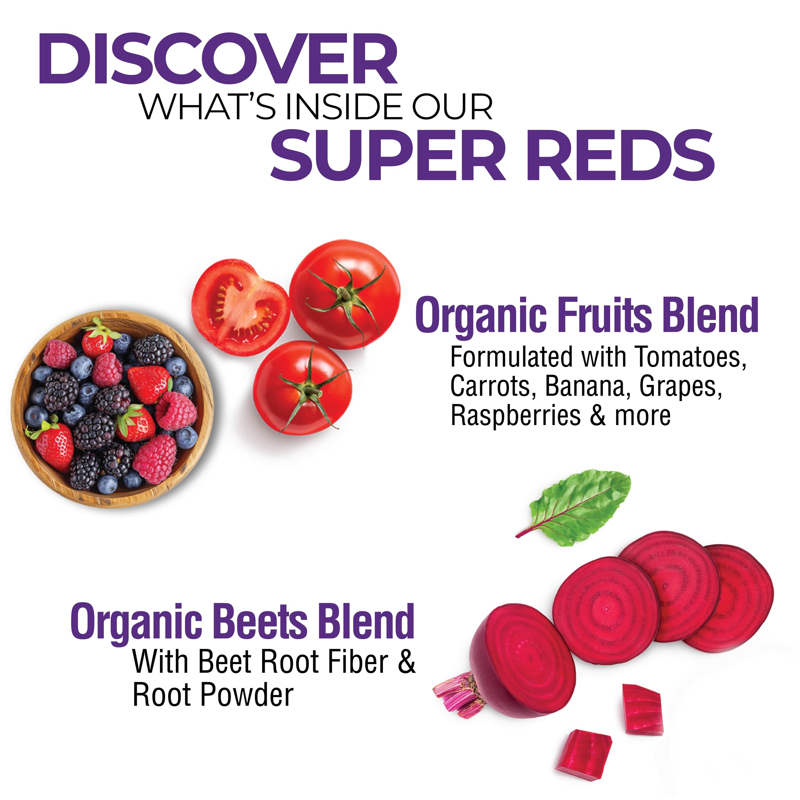 Country Farms Super Reds Antioxidant Powder scoop with grape flavour