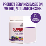 Country Farms Super Reds Antioxidant Powder side view with nutrition facts