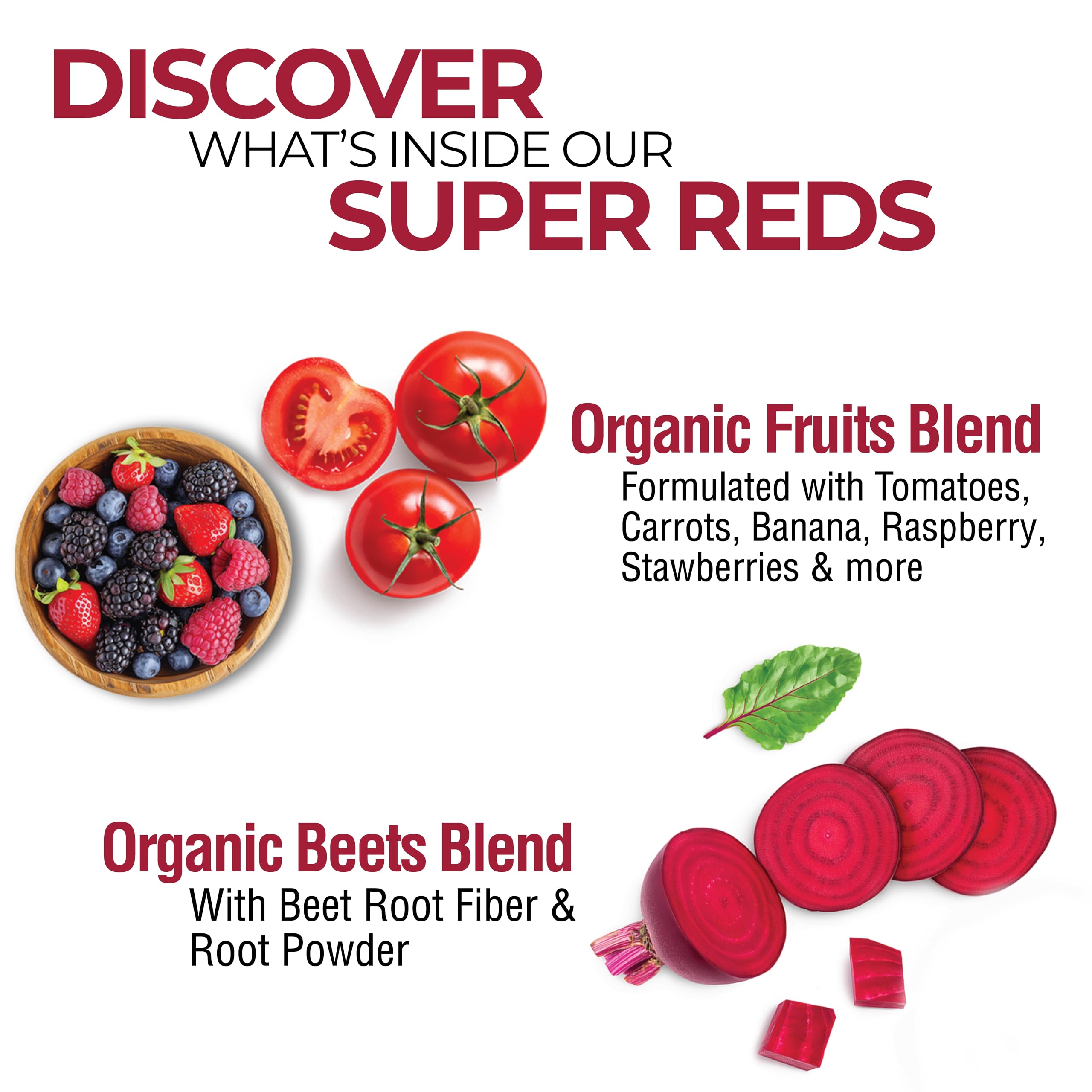 Country Farms Super Reds drink mix powder in a scoop