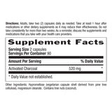 Country Life Activated Charcoal Vegan Capsules side view showing capsule size