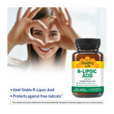 Country Life Alpha Lipoic Acid 118g supplement bottle side view